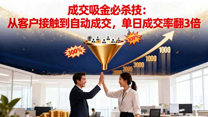 吸金成交营销必杀技:从客户接触到自动成交,单日成交率翻3倍-星晨科技