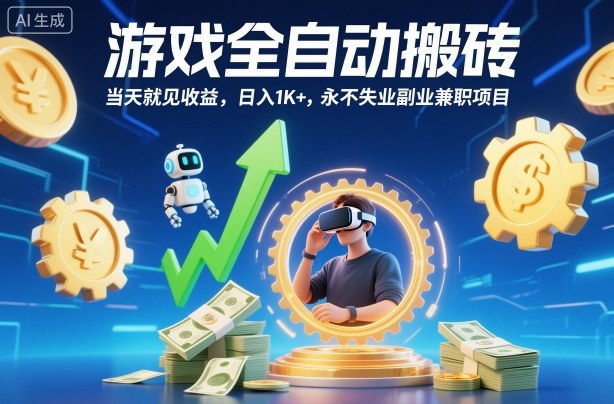 游戏全自动搬砖，当天就见收益，日入1K+，永不失业副业兼职项目【揭秘】-星晨科技