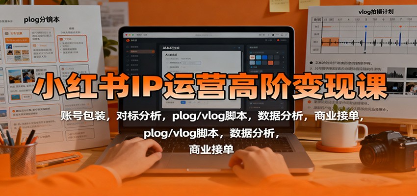 小红书IP运营高阶变现课：账号包装，对标分析，plog/vlog脚本，数据分析，商业接单-星晨科技