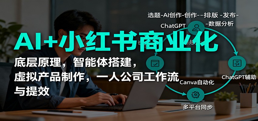 AI+小红书商业化，底层原理，智能体搭建，虚拟产品制作，一人公司工作流与提效-星晨科技