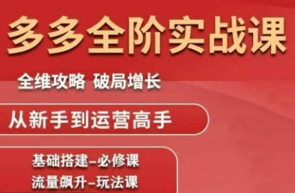 大炮·拼多多全阶实战课程(更新10月)-星晨科技